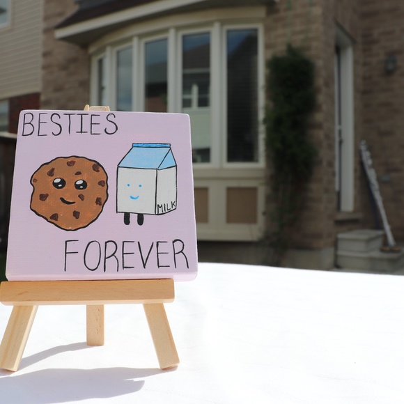 Handmade 3x3inch Mini Canvas, and free wood easel - Picture 2 of 4